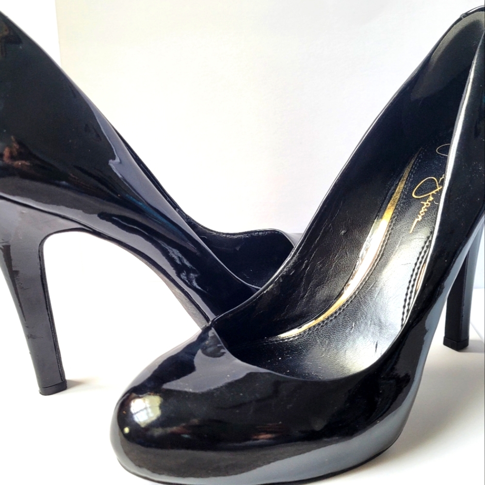 Jessica Simpson black platform heels